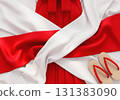 Background material with a shrine maiden costume motif 131383090