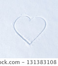 Heart shape in snow. Stock photo 131383108