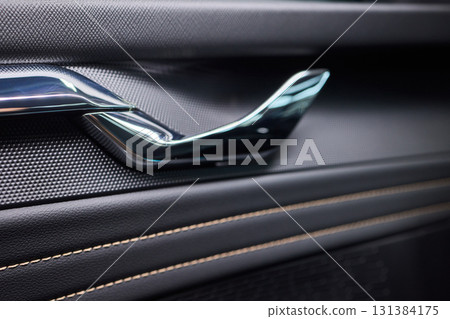 A car door with trim showcasing automotive design details 131384175