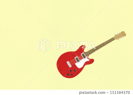 紅色電吉他護板，白色明信片 131384370
