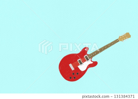 紅色電吉他護板，白色明信片 131384371