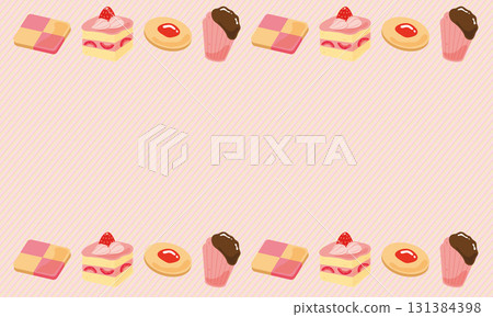 Strawberry pastry frame 131384398