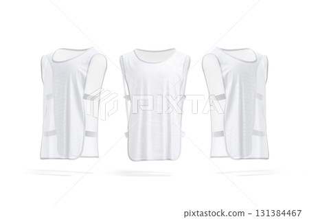 Blank white football team vest with straps mockup, front side 131384467