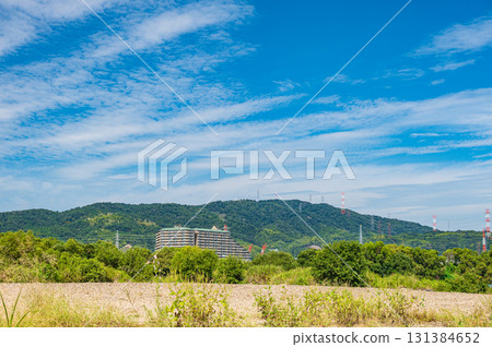 大阪府枚方市淀川的秋景 大阪府枚方市淀川的秋景 131384652