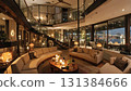 A luxurious space with a candlelit view at dusk 131384666