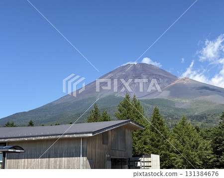 Mizugazuka Parking Lot at the Second Station of Mt. Fuji on a clear day_Mizugazuka Park_The starting point of climbing Mt. Fuji Mizugazuka Parking Lot at the Second Station of Mt. Fuji on a clear day_Mizugazuka Park_The starting point of climbing Mt. Fuji 131384676