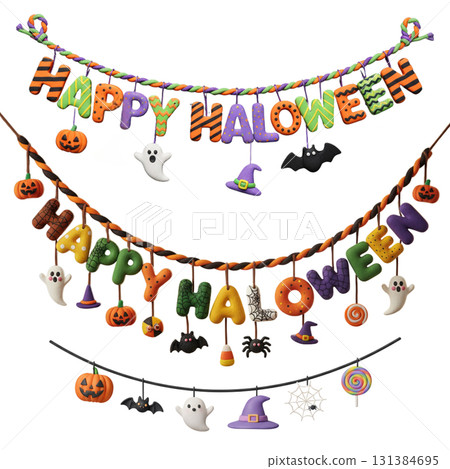Halloween garland wallpaper illustration Halloween garland wallpaper illustration 131384695