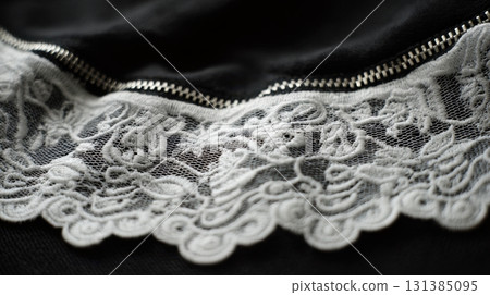 Lace close-up on fabric 131385095