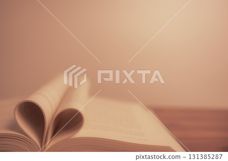 Heart Shape Made of Books with a Warm and Lovely Feeling, Conceptual Shot Heart Shape Made of Books with a Warm and Lovely Feeling, Conceptual Shot 131385287
