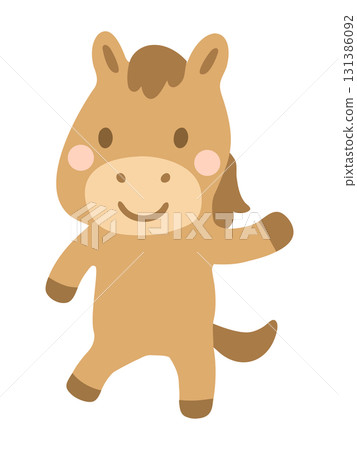 Cute horse illustration_anthropomorphic 03 131386092