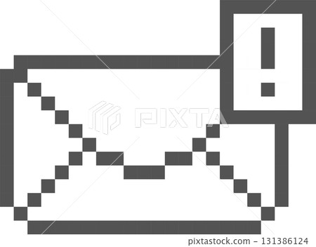 collection set of retro game 8bit pixel art envelope email letter document, flat design png illustration 131386124