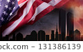 Patriot Day banner template. September 11 Memorial Day for the United States of America concept. Remembrance Day for the Victims of the Terrorist Attacks. Patriot Day. 131386139