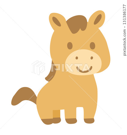 Cute horse illustration_four legs 01 Cute horse illustration_four legs 01 131386177