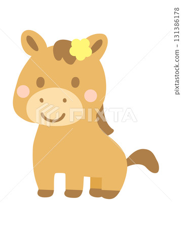 Cute horse illustration_four legs 02 Cute horse illustration_four legs 02 131386178