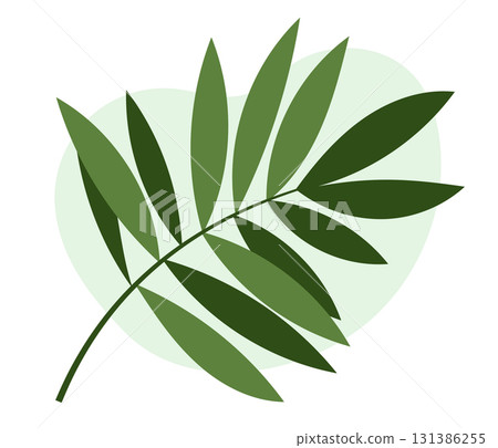 Palm leaf on white background. Green plant vector. Element for design. Palm leaf on white background. Green plant vector. Element for design. 131386255