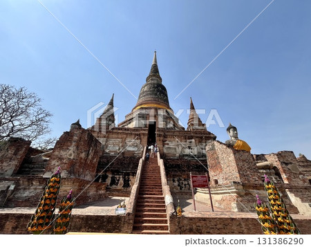Wat Yai Chai Mongkhon ruins in Ayutthaya, a World Heritage Site in Thailand Wat Yai Chai Mongkhon ruins in Ayutthaya, a World Heritage Site in Thailand 131386290