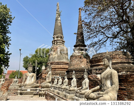 Wat Yai Chai Mongkhon ruins in Ayutthaya, a World Heritage Site in Thailand Wat Yai Chai Mongkhon ruins in Ayutthaya, a World Heritage Site in Thailand 131386292