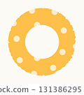 Yellow polka dot swimming ring. Isolated element for design. Summer, vacation, rest concept 131386295