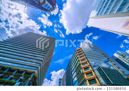 Tokyo cityscape in Japan, with views of Kyobashi intersection, Daiichi Life Kyobashi Kino Terrace, etc. Tokyo cityscape in Japan, with views of Kyobashi intersection, Daiichi Life Kyobashi Kino Terrace, etc. 131386938