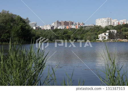 Lake in the park Rose Valley in Chisinau. 131387313