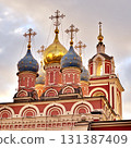 Orthodox church near the Kremlin in Moscow and Golden Autumn 131387409