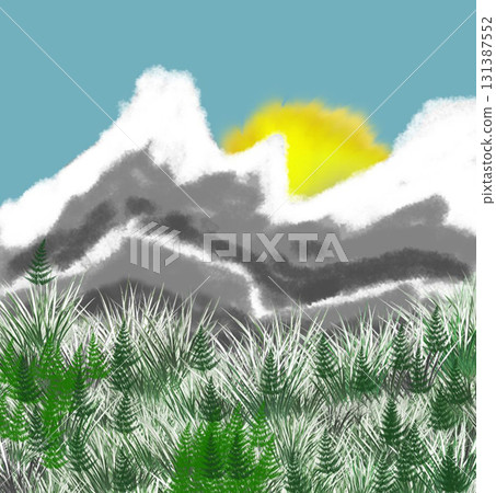 The sunrise in the mountains. 131387552