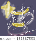 An abstract image of a jug in the starry sky. 131387553
