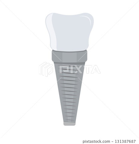 Dental implant. Screw prosthesis, Illustration of dental implantation,orthodontic dental implantation Dental implant. Screw prosthesis, Illustration of dental implantation,orthodontic dental implantation 131387687