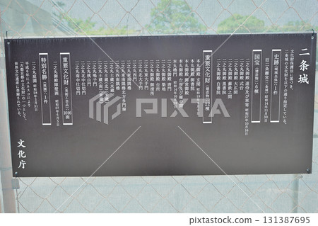 Kyoto "Nijo Castle" gate and stone wall 131387695