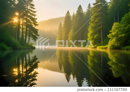 sunrise over the lake 131387789
