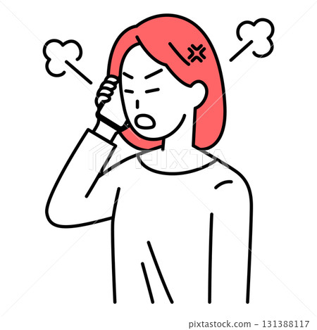 年輕女子在智慧型手機上說話時生氣 131388117