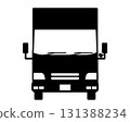 [Revised version] Black and white silhouette of a truck seen from the front (van body type) 131388234