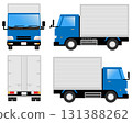 [Revised version] Truck (van body type) seen from the front, back, and side 131388262