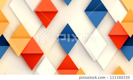 Seamless pattern of geometric triangles in bright colors creating a vibrant visual texture 131388330