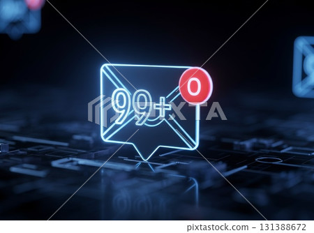 Email notification icon with unread messages indicating high engagement and communication potential 131388672