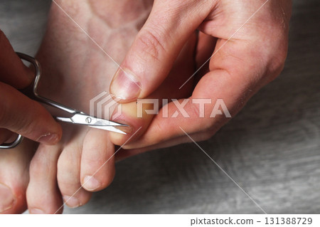 Care for toenails and cuticola. close-up. Home Skin Care Care for toenails and cuticola. close-up. Home Skin Care 131388729