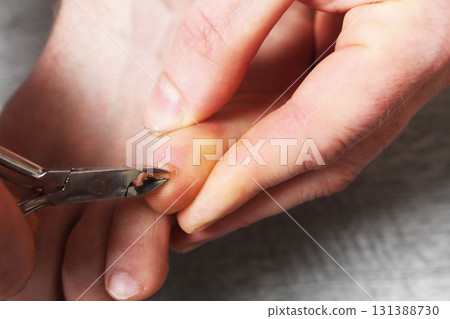 Care for toenails and cuticola. close-up. Home Skin Care 131388730