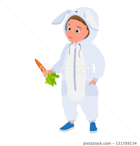 3D Isometric Flat Vector Illustration of cute Pajamas For Kids, Childrens Animal-themed Outfit for Dress-Up and Costume Play. Item 2 131389134