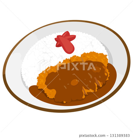 金黃的炸豬排咖哩飯在暖光的照耀下，讓人感受到喜悅與興旺。 131389383