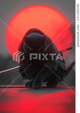 silhouette, black cat, silhouetted 131389390