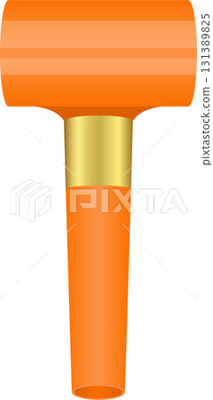 An orange structure consisting of a cylindrical base and a horizontally oriented cylinder top. An orange structure consisting of a cylindrical base and a horizontally oriented cylinder top. 131389825