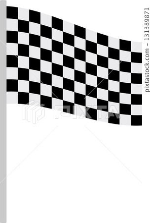 A checkered flag waving in the wind, indicating the end of a race or competition. A checkered flag waving in the wind, indicating the end of a race or competition. 131389871