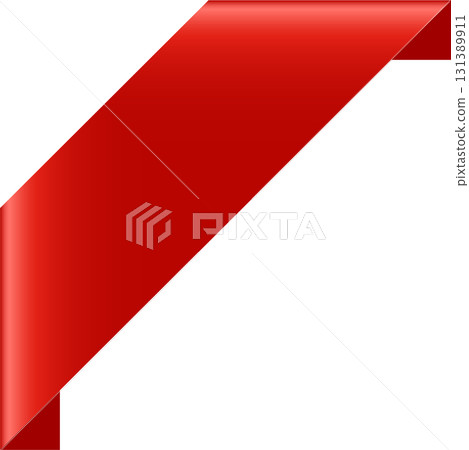 A vibrant red ribbon swoops across a stark black backdrop, accentuating the top-left corner elegantly. A vibrant red ribbon swoops across a stark black backdrop, accentuating the top-left corner elegantly. 131389911