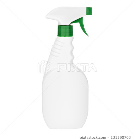 cleaning products with dispensers isolated on white background 131390703