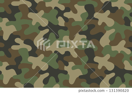 camouflage seamless pattern background vector skin texture military textile army camo clothing green black colors 131390820
