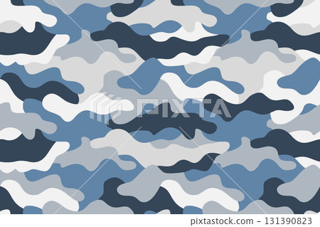 navy camouflage seamless pattern background vector skin texture military textile army camo clothing blue colors 131390823