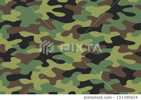 camouflage seamless pattern background vector skin texture military textile army camo clothing black green colors 131390824