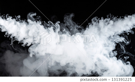 An abstract texture with a fantastic white mist floating in the dark 131391225