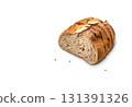 Sliced sourdough bread loaf on white background 131391326