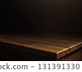 Abstract wooden table with moody lighting 131391330